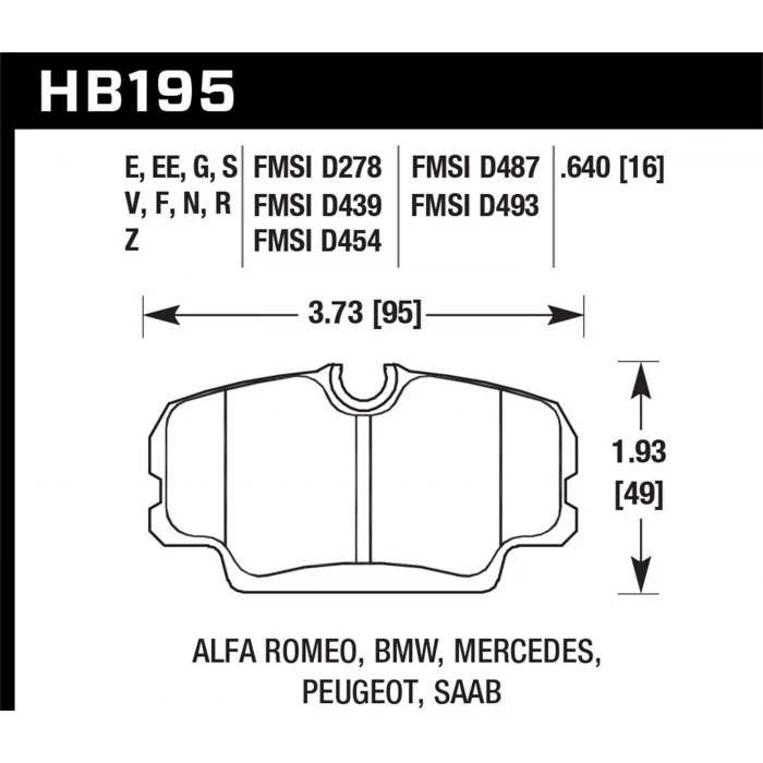 Hawk® - 0.640 Thickness DTC-70 Disc Brake Pads