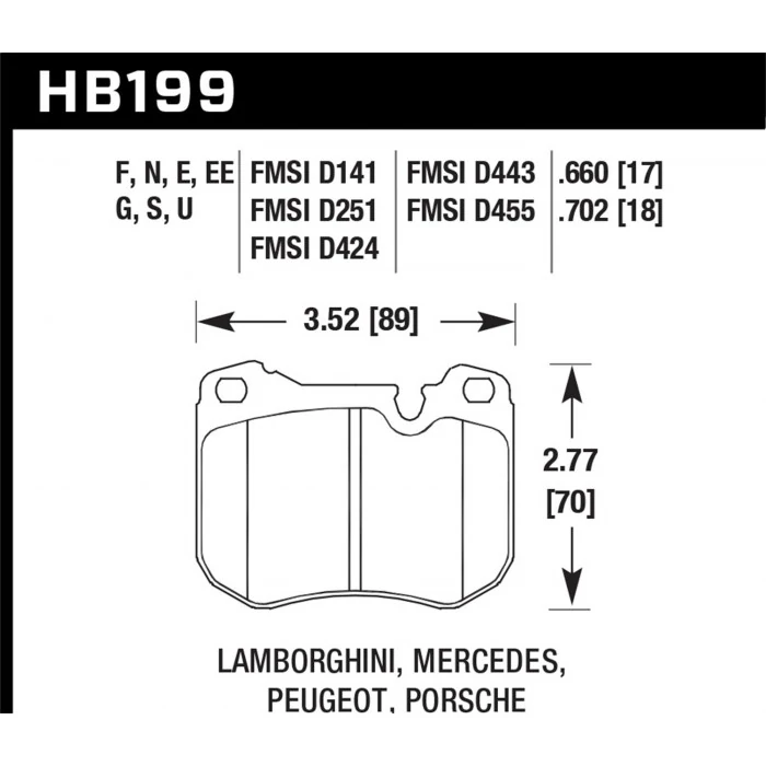 Hawk® - 0.702 Thickness HT-10 Disc Brake Pads