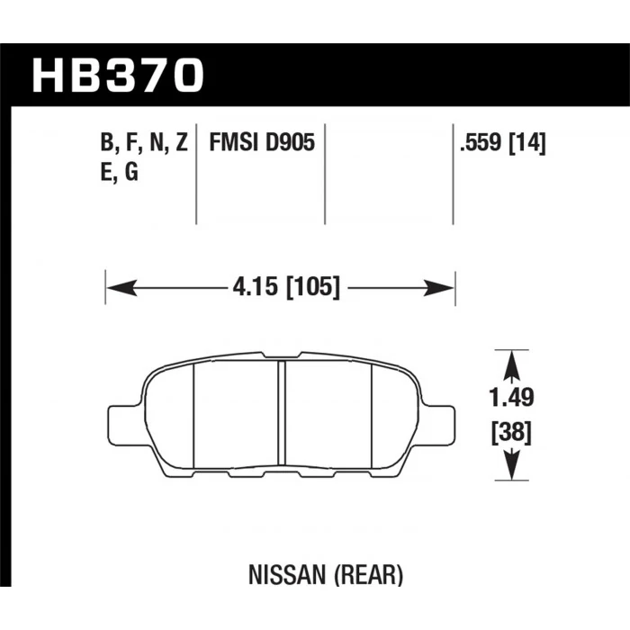 Hawk® - 0.559 Thickness Performance Ceramic Disc Brake Pads