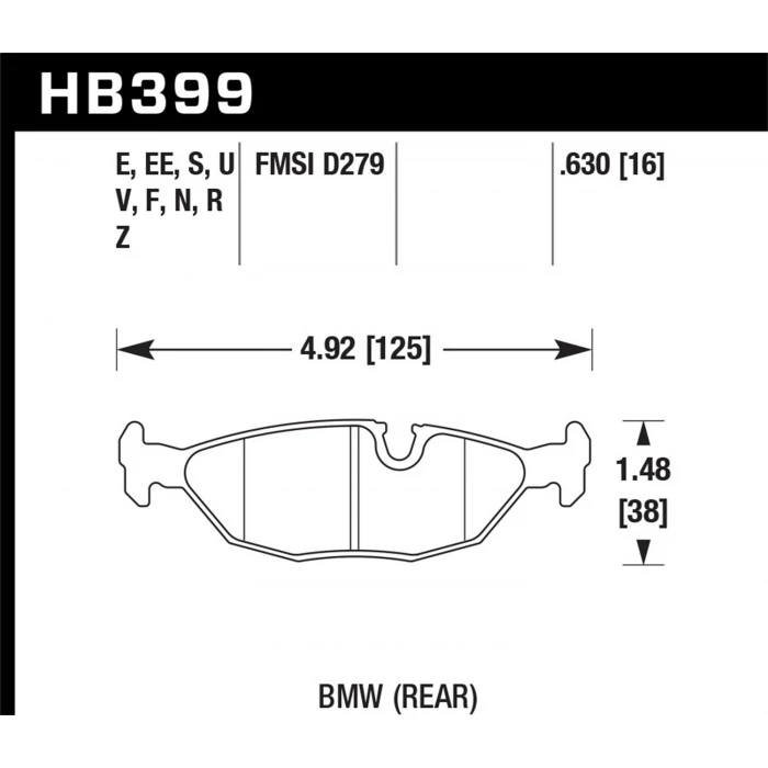 Hawk® - 0.630 Thickness HT-10 Disc Brake Pads