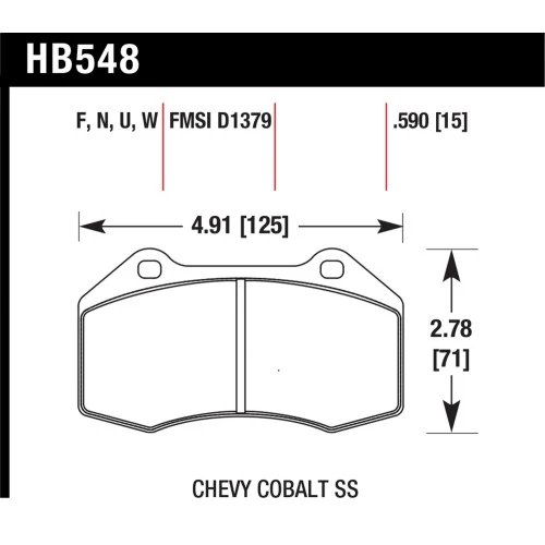 Hawk® - 0.59 Thickness HPS 5.0 Disc Brake Pad