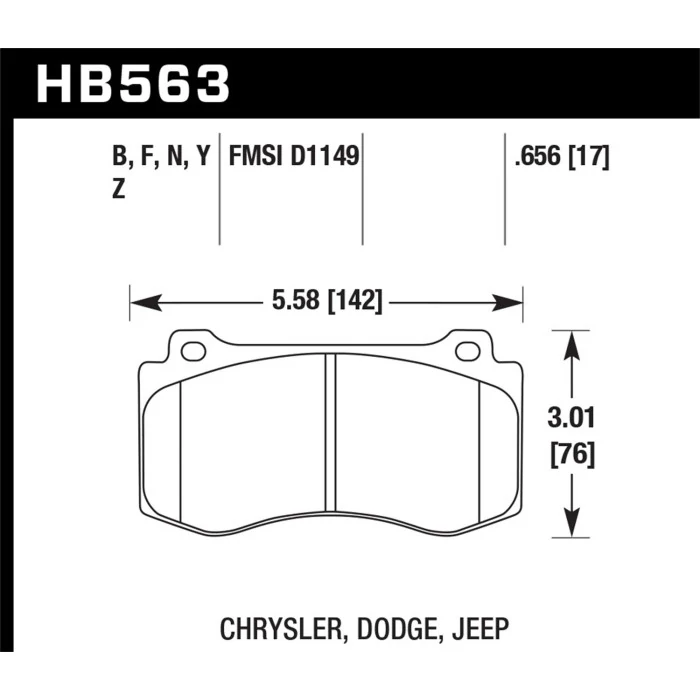 Hawk® - 0.656 Thickness DTC-70 Disc Brake Pad