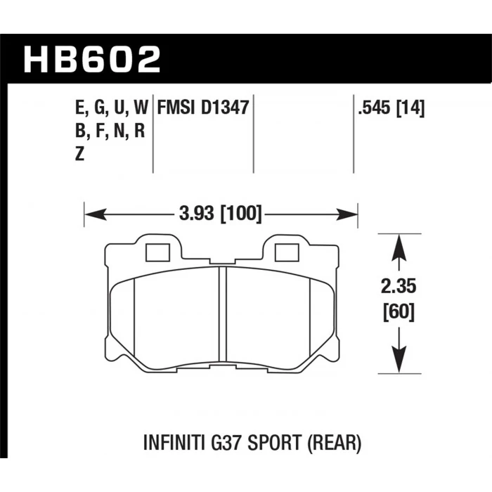 Hawk® - 0.545 Thickness Performance Ceramic Disc Brake Pads