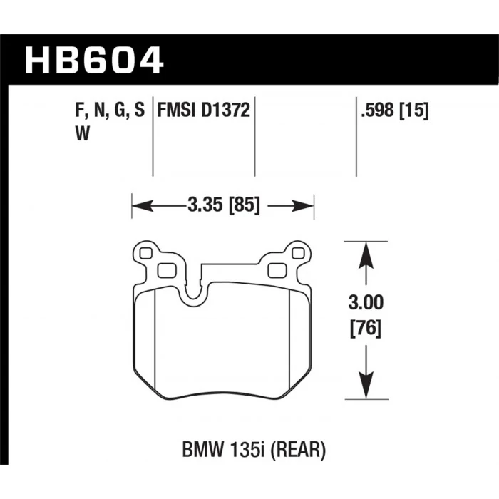 Hawk® - 0.598 Thickness HPS 5.0 Disc Brake Pads