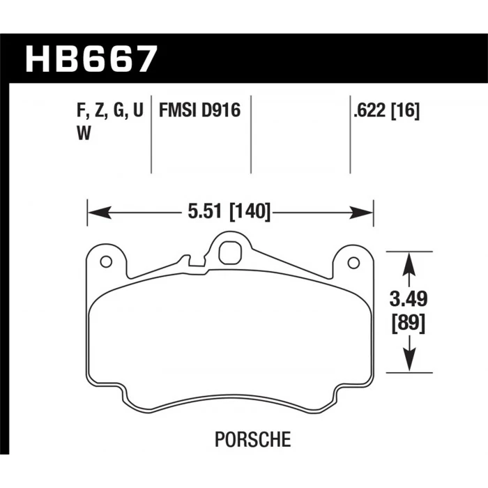 Hawk® - 0.622 Thickness DTC-60 Disc Brake Pads