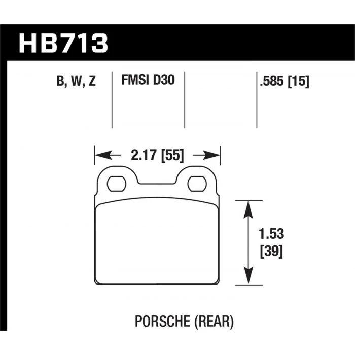 Hawk® - 0.585 Thickness Performance Ceramic Disc Brake Pads