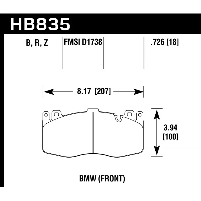 Hawk® - 0.726 Thickness HPS 5.0 Disc Brake Pads