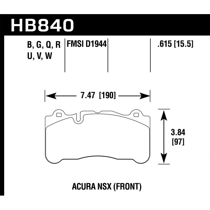 Hawk® - 0.615 Thickness HP Plus Disc Brake Pads