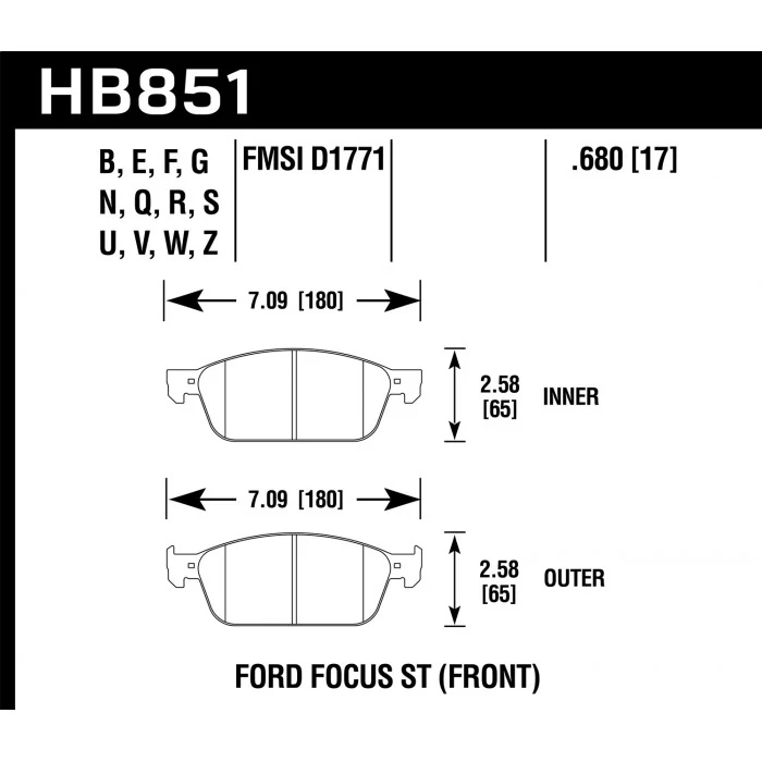 Hawk® - 0.680 Thickness DTC-30 Disc Brake Pads