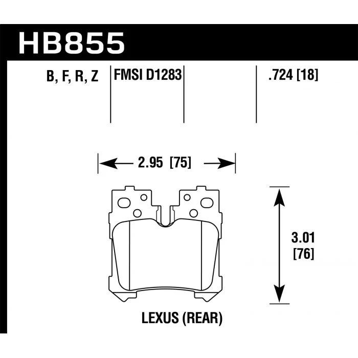 Hawk® - 0.724 Thickness HPS 5.0 Disc Brake Pads