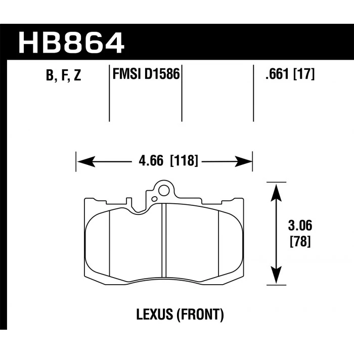 Hawk® - 0.661 Thickness HPS Disc Brake Pads