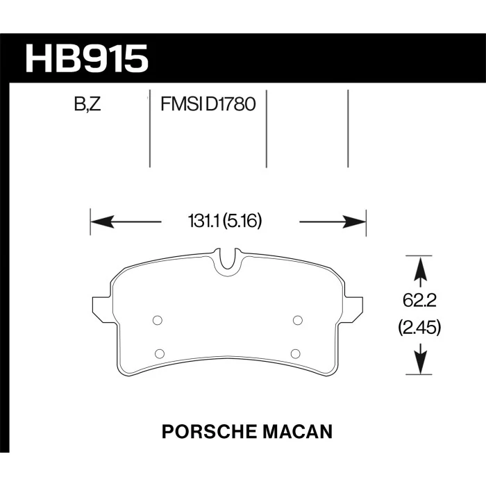 Hawk® - 0.664 Thickness Performance Ceramic Disc Brake Pad