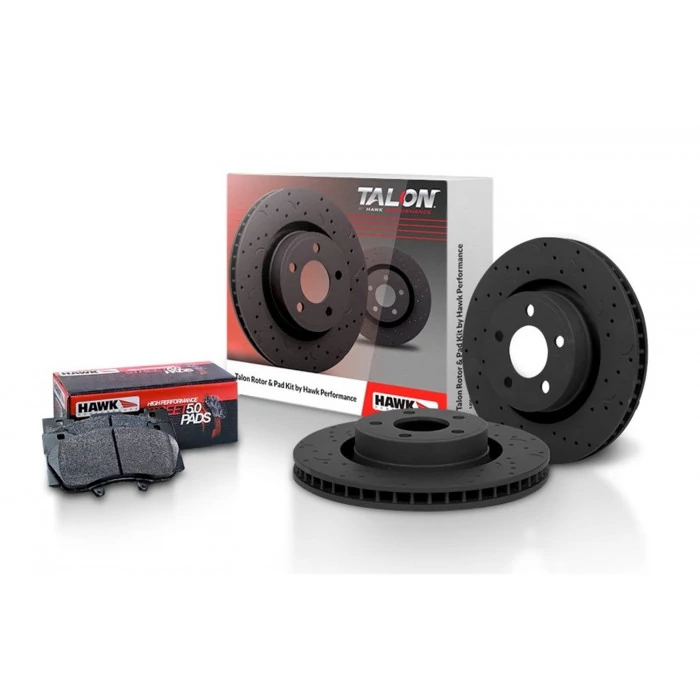 Hawk® - Talon Street HPS 5.0 Front Cross Drilled and Slotted Rotor and Brake Pad Kit