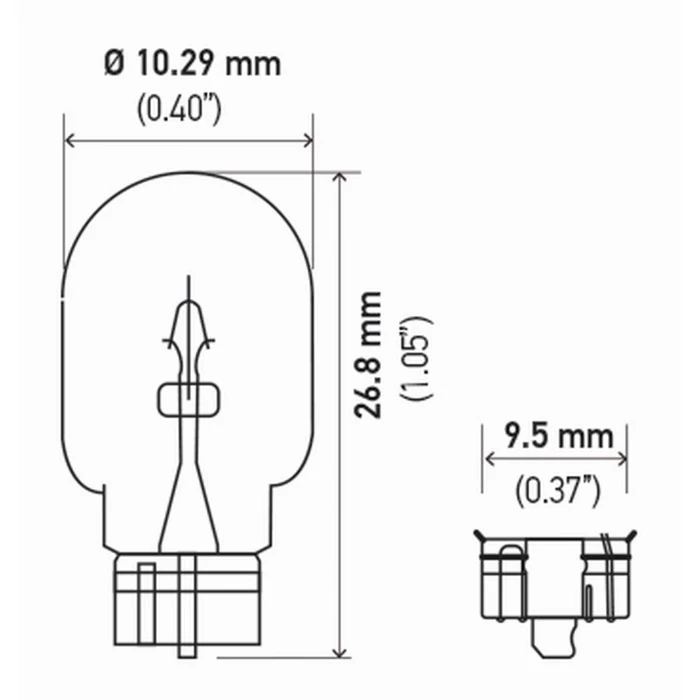 Hella® - 2827NATB Standard Series Incandescent Miniature Light Bulb