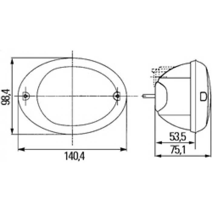 Hella® - 3130 Series Agroluna White Surface Mount Reverse Lamp