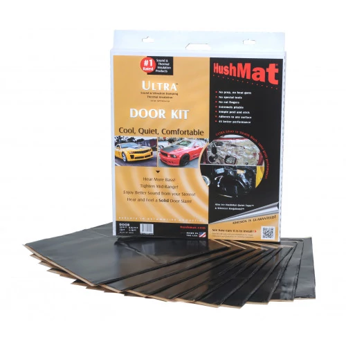 Hushmat® - 12" x 12" Black 10 sq. ft. Foil with Self-Adhesive Door Kit