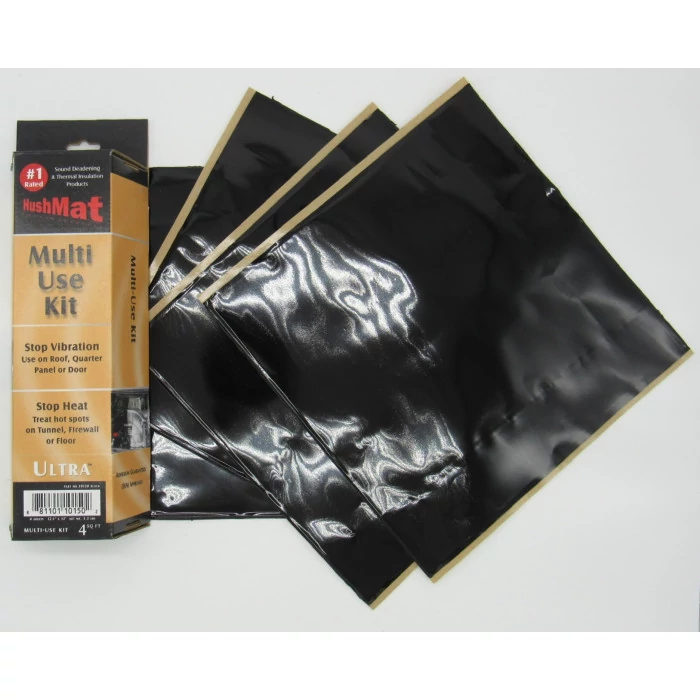 Hushmat® - 12" x 11" Black 3.7 sq. ft. Foil with Self-Adhesive Multi Use Kit