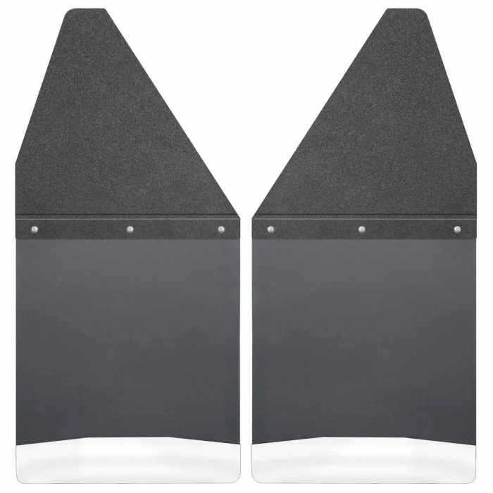 Husky Liners® - Kick Back 12 in. Wide Front Mud Flaps, Black Top and Stainless Steel Weight