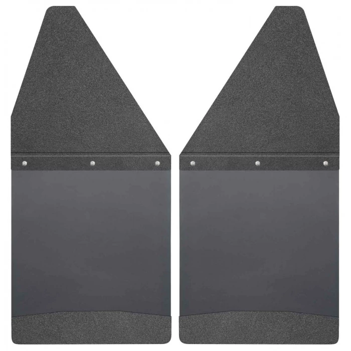 Husky Liners® - Kick Back 12 in. Wide Front Mud Flaps, Black Top and Black Weight