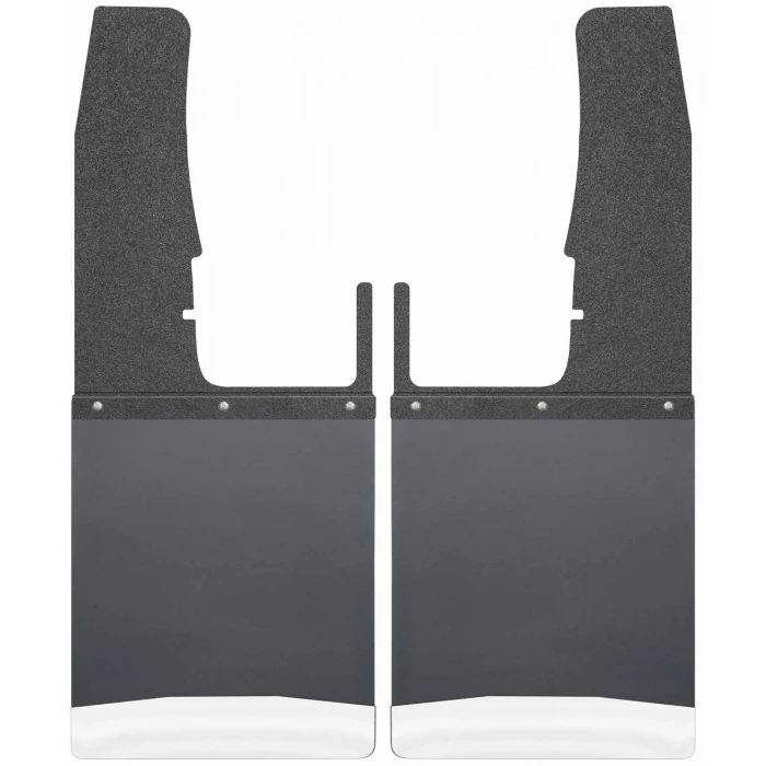 Husky Liners® - Kick Back 12 in. Wide Front Mud Flaps, Black Top and Stainless Steel Weight