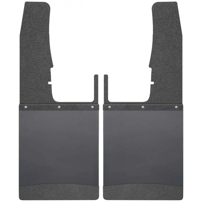 Husky Liners® - Kick Back 12 in. Wide Front Mud Flaps, Black Top and Black Weight