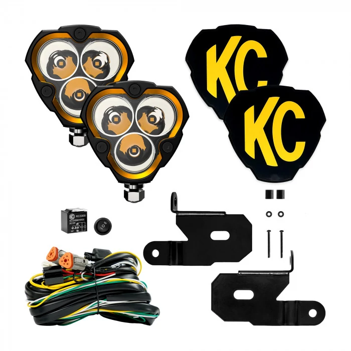 KC HiLiTES® - Flex Era 3 Pillar Mount 40W Spot Beam 2-Light System