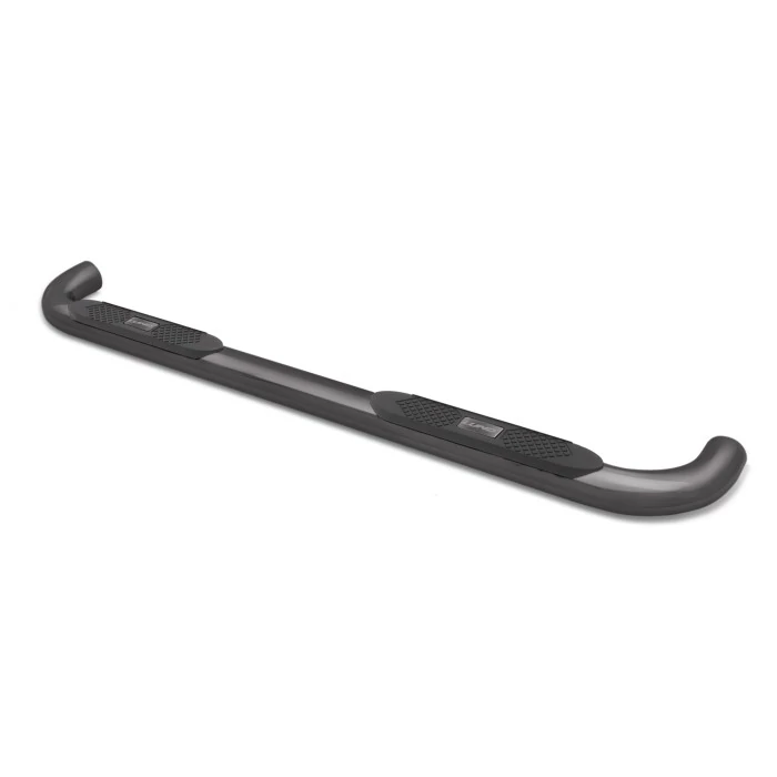 Lund® - 4" Cab Length Black Curved Oval Tube Steps