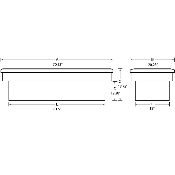 Lund® - 70.13" Single Lid Brite Ultima Single-Lid Crossover Storage Box