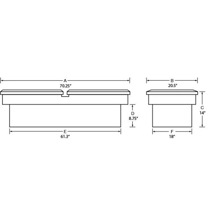 Lund® - Challenger Standard Dual Lid Gull Wing Crossover Tool Box