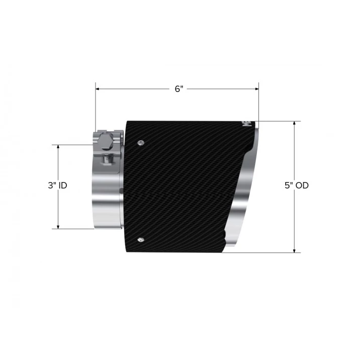 MBRP® - 5" O.D. Out 3" I.D. Dual Aluminum Wall Carbon Fiber T304 Tip