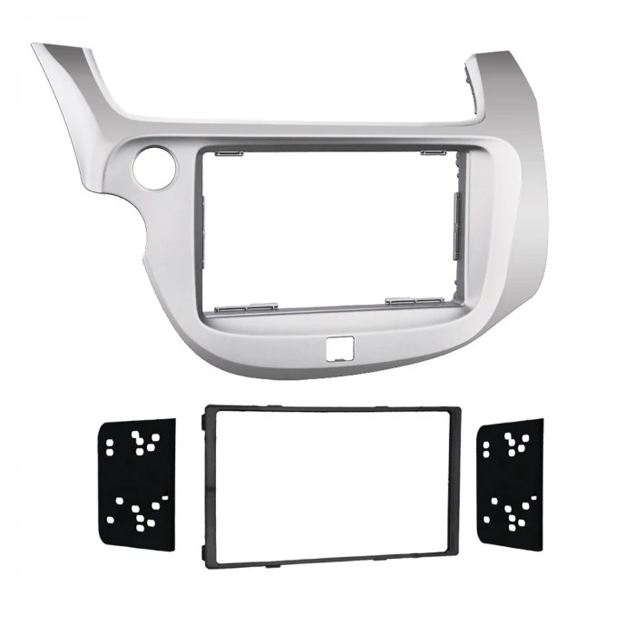 Metra® - Double DIN Silver Stereo Installation Dash Kit with Radio Housing/ISO DDIN Brackets/ISO DDIN Trim Plate