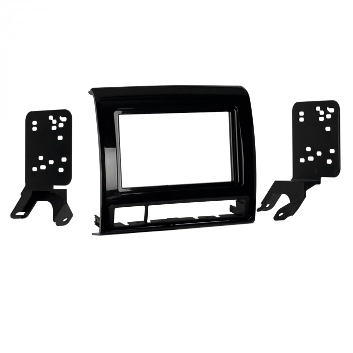 Metra® - Double DIN Matte Black Stereo Installation Dash Kit with Trim Panel/Brackets/Clock-Hazard Switch Bracket/Clips/Screws