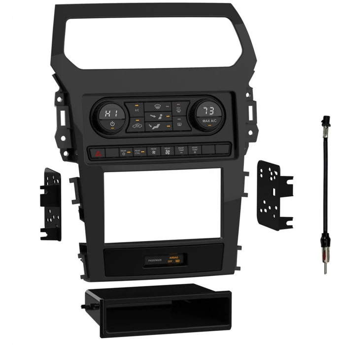 Metra® - Single/Double DIN Black Stereo Installation Dash Kit with Single Zone Climate Control