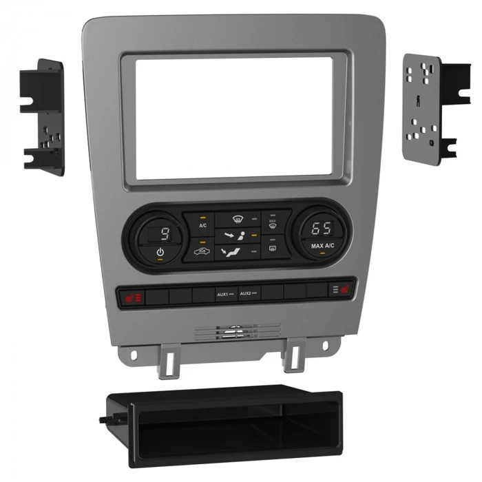Metra® - Single/Double DIN Charcoal Gray Stereo Installation Dash Kit with Single Zone Climate Control