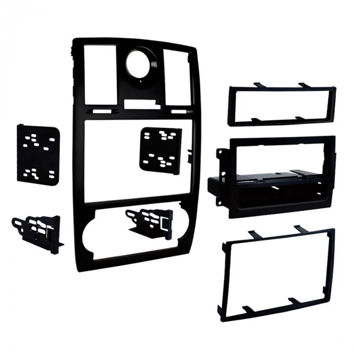 Metra® - Single/Double DIN Black Stereo Installation Dash Kit with Housing Trim Panel/Housing/Brackets/Trim Plate/Pocket