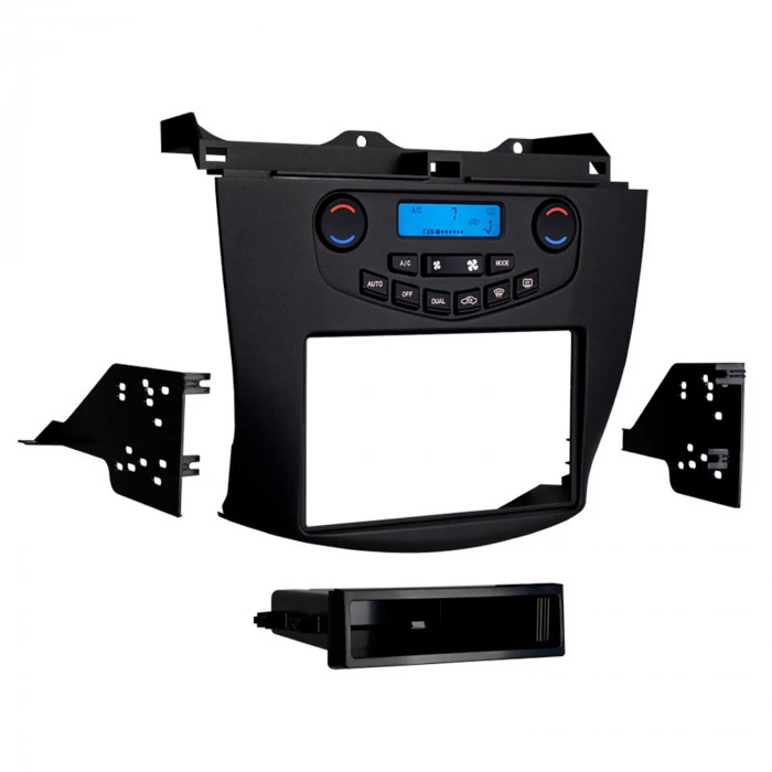 Metra® - Single/Double DIN Gray Stereo Installation Dash Kit with Housing Trim Panel/Brackets/Pocket/Wiring Harness/Clips/Screws/Climate Controls