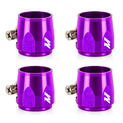 Mishimoto® - -4AN Purple Hex Hose Finisher Clamp Set