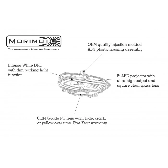 Morimoto® - Black DRL Bar Projector LED Headlights