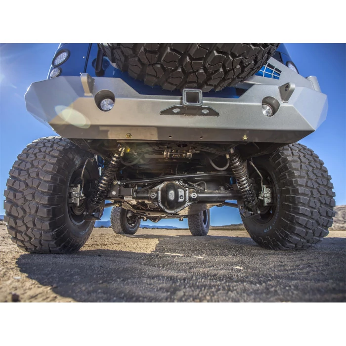 POISON SPYDER® - JK RockBrawler II Raw Rear HD Bumper with Hitch Receiver, Light Mounts and D-Ring Tabs