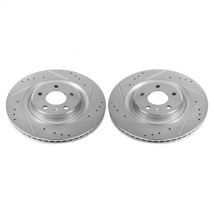 Power Stop® - Rear Drilled Slotted & Plated Brake Rotors