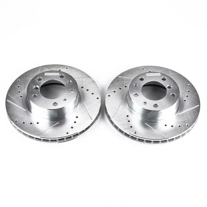 Power Stop® - Front Drilled Slotted & Plated Brake Rotors