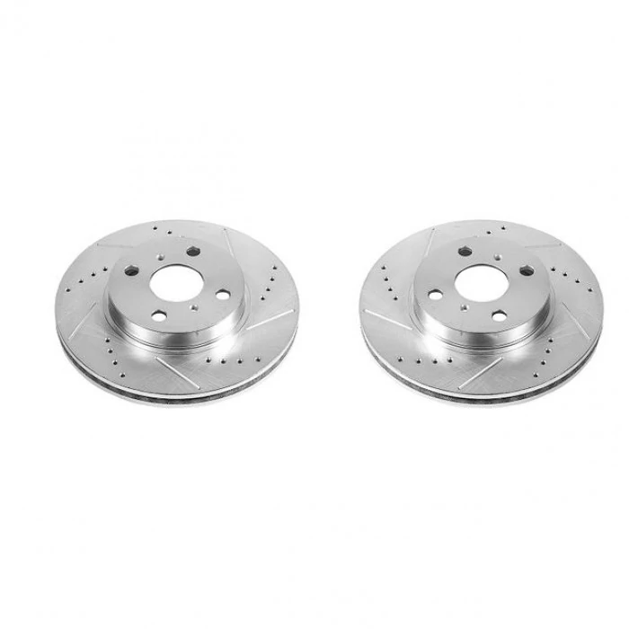 Power Stop® - Front Drilled Slotted & Plated Brake Rotors