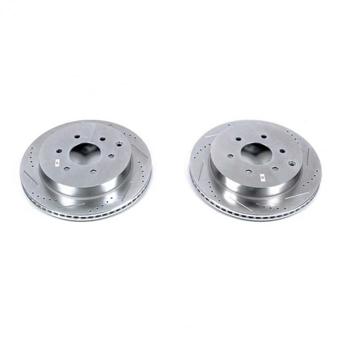 Power Stop® - Rear Drilled Slotted & Plated Brake Rotors