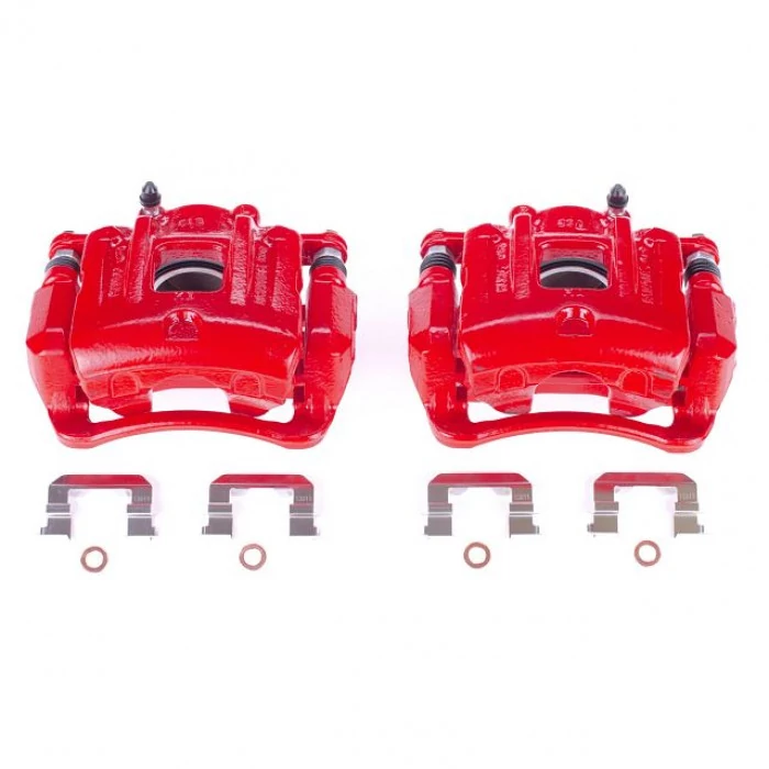 Power Stop® - Front Powder Coated Brake Calipers with Bracket