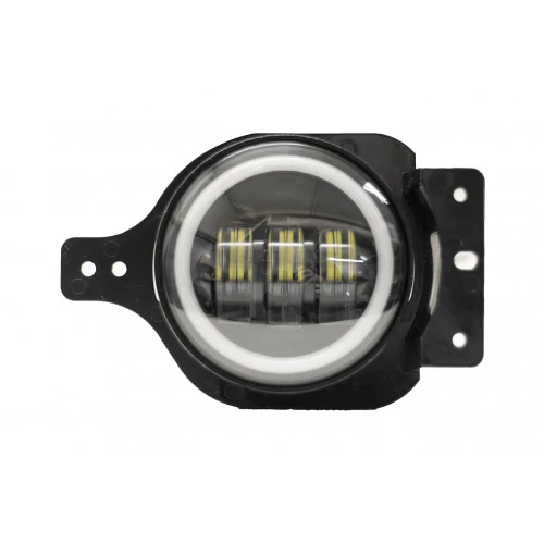 Race Sport® - Fog Blacked Out 30W 4" Fog Light with DRL White Function and Custom Brackets