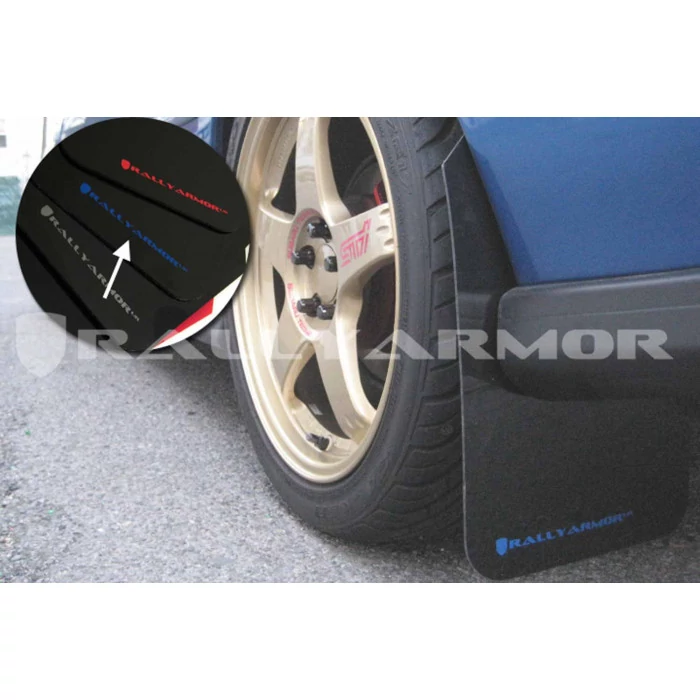 Rally Armor® - UR Series Black Mud Flaps with Blue Logo