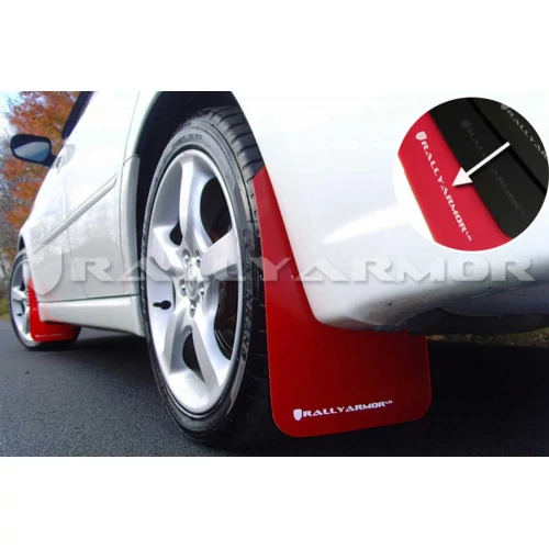 Rally Armor® - UR Series Red Mud Flaps with White Logo