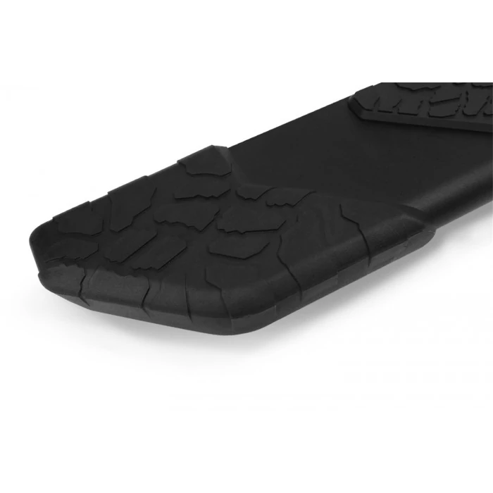 Raptor Series® - Black Textured Aluminum 5" Tread Step Slide Track Oval Running Boards