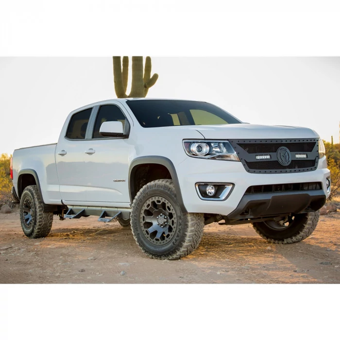 Raptor Series® - Magnum RT Powder Coat Matte Black Nerf Bar with Drop Down Steps