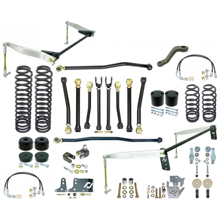 Rock Jock® - Johnny Joint 4" Suspension System with Antirocks with Aluminum Arms and Trac Bars